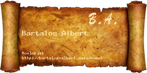 Bartalos Albert névjegykártya