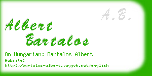 albert bartalos business card